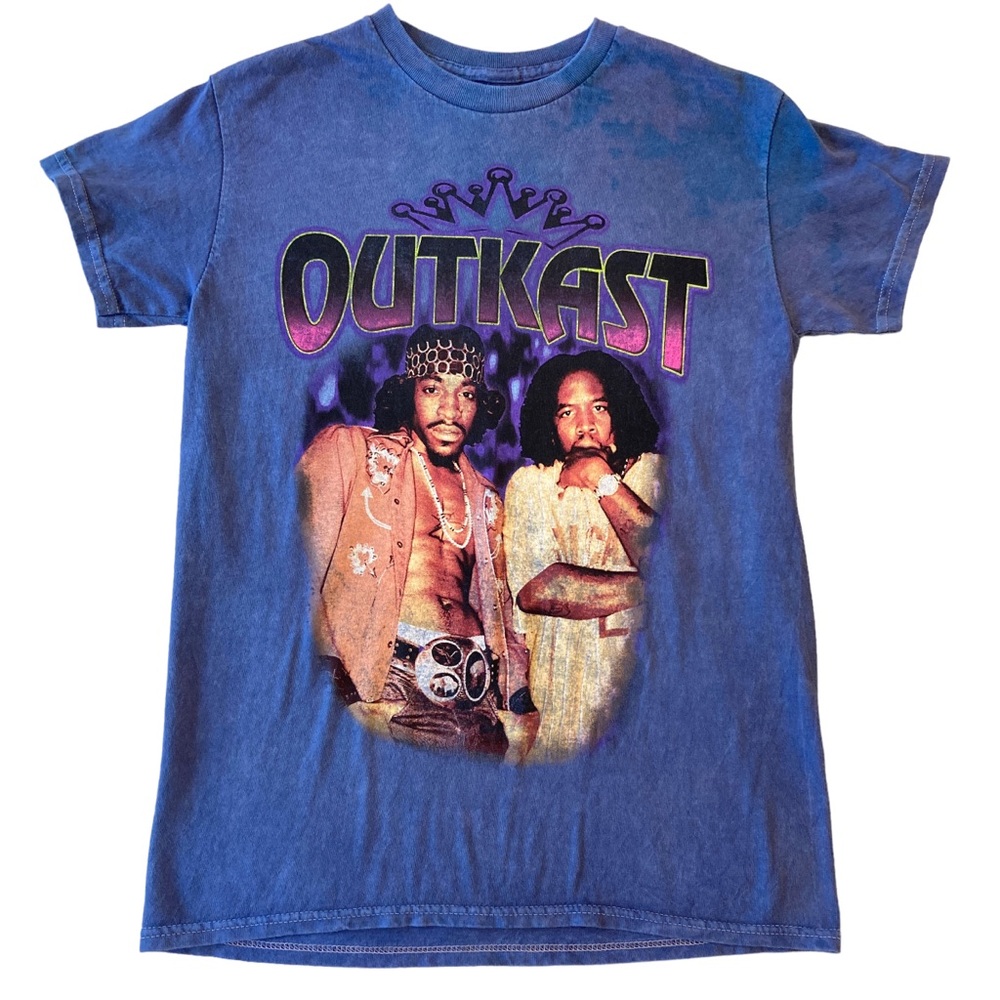 OutKast blue mineral wash graphic tee t-shirt size S small NWOT southern slang